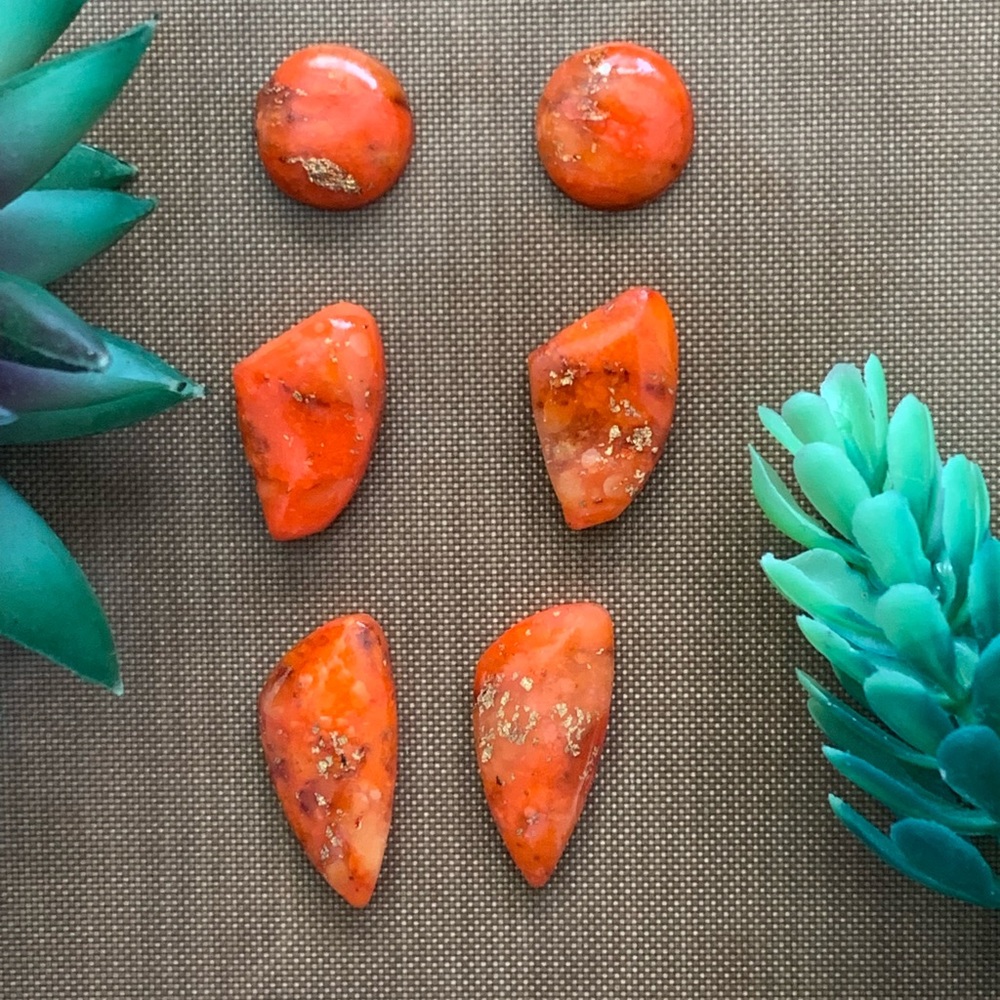 New Orange gemstone 3 sets Fall earrings collection Thanksgiving ideas